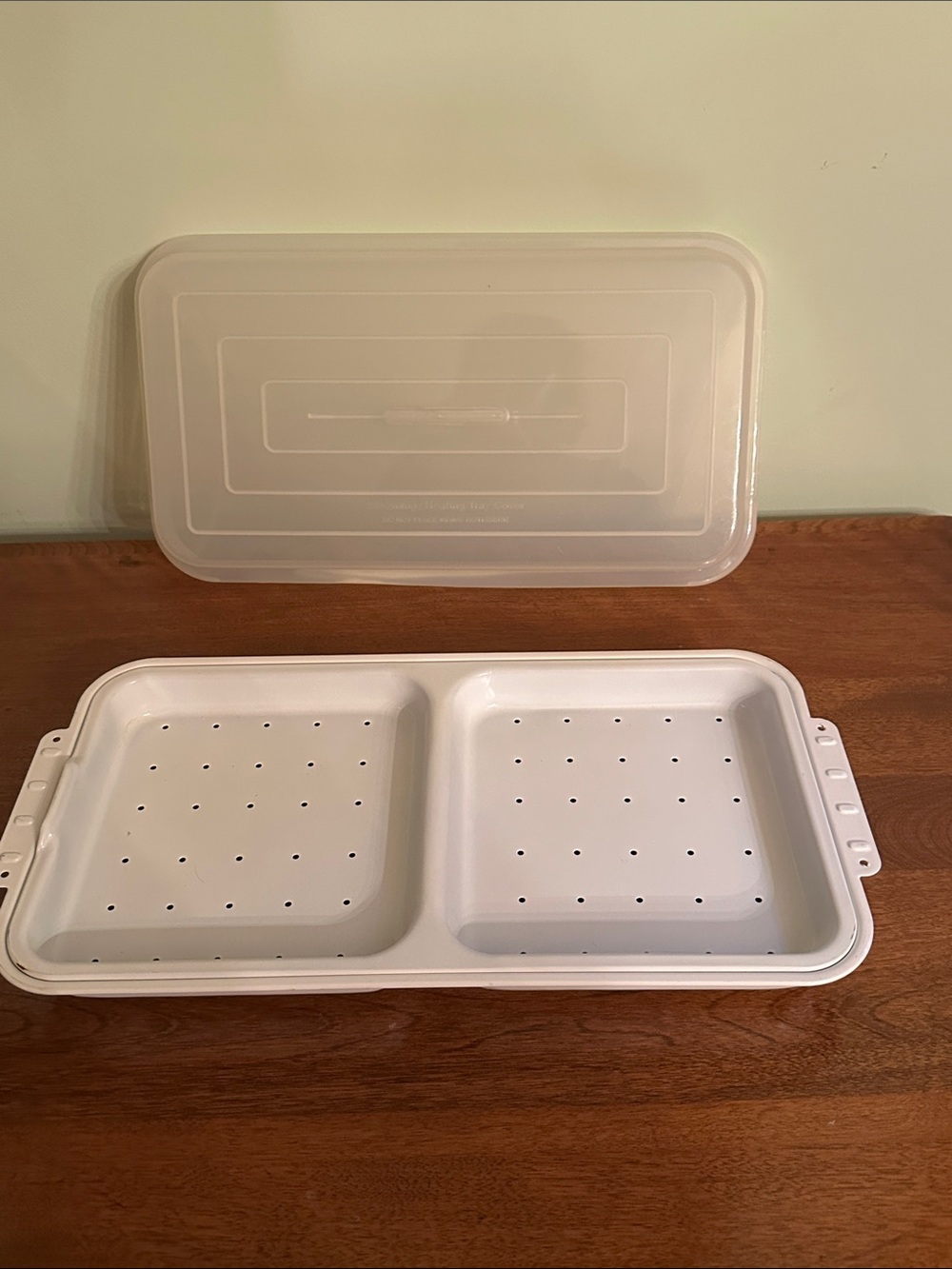 Ronco showtime rotisserie White Dual-Compartment Steamer Tray with Lid